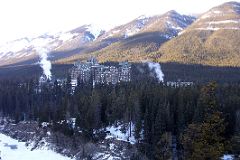 33 Banff Springs Hotel, Sulphur Mountain And Icy Bow River From Surprise Corner In Winter